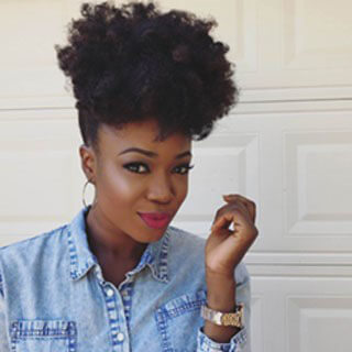 Afro-puff gym hairstyles