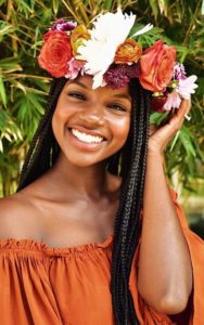 Box Braids With A Flower Crown/ Classic Box Braids 