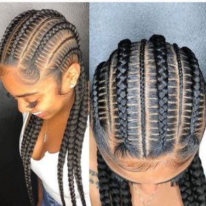stitch braids - one of the most stylish 100 hairstyles using Abuja braids 
