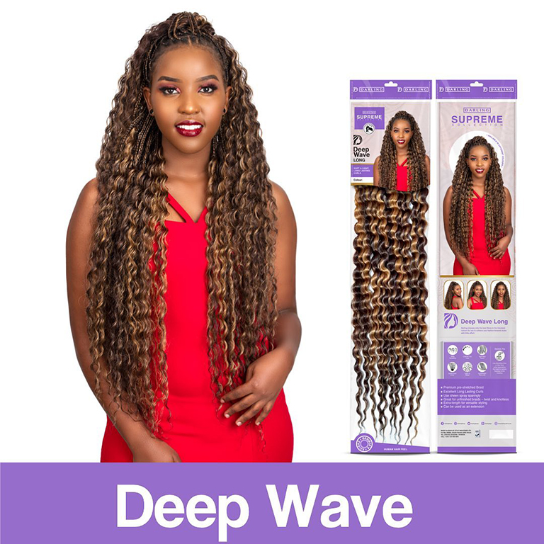 Knotless braids using Darling Deep Wave 